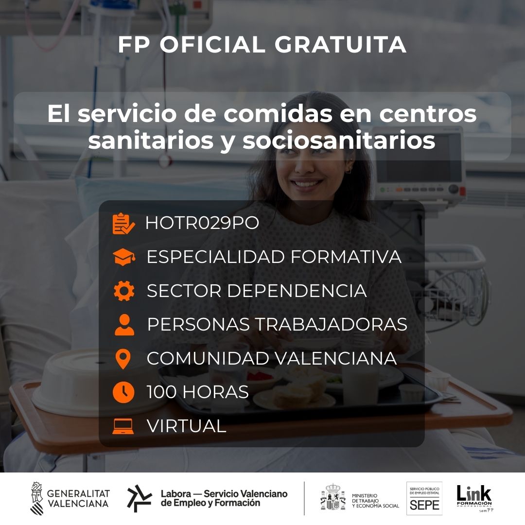 Curso de El servicio de comidas en centros sanitarios y sociosanitarios para trabajadores - Link Formación