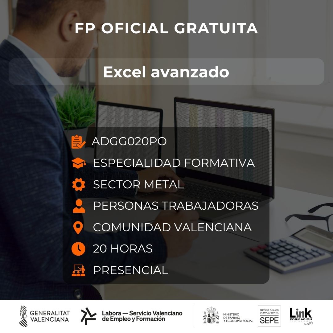 Curso de Excel avanzado para trabajadores - Link Formación