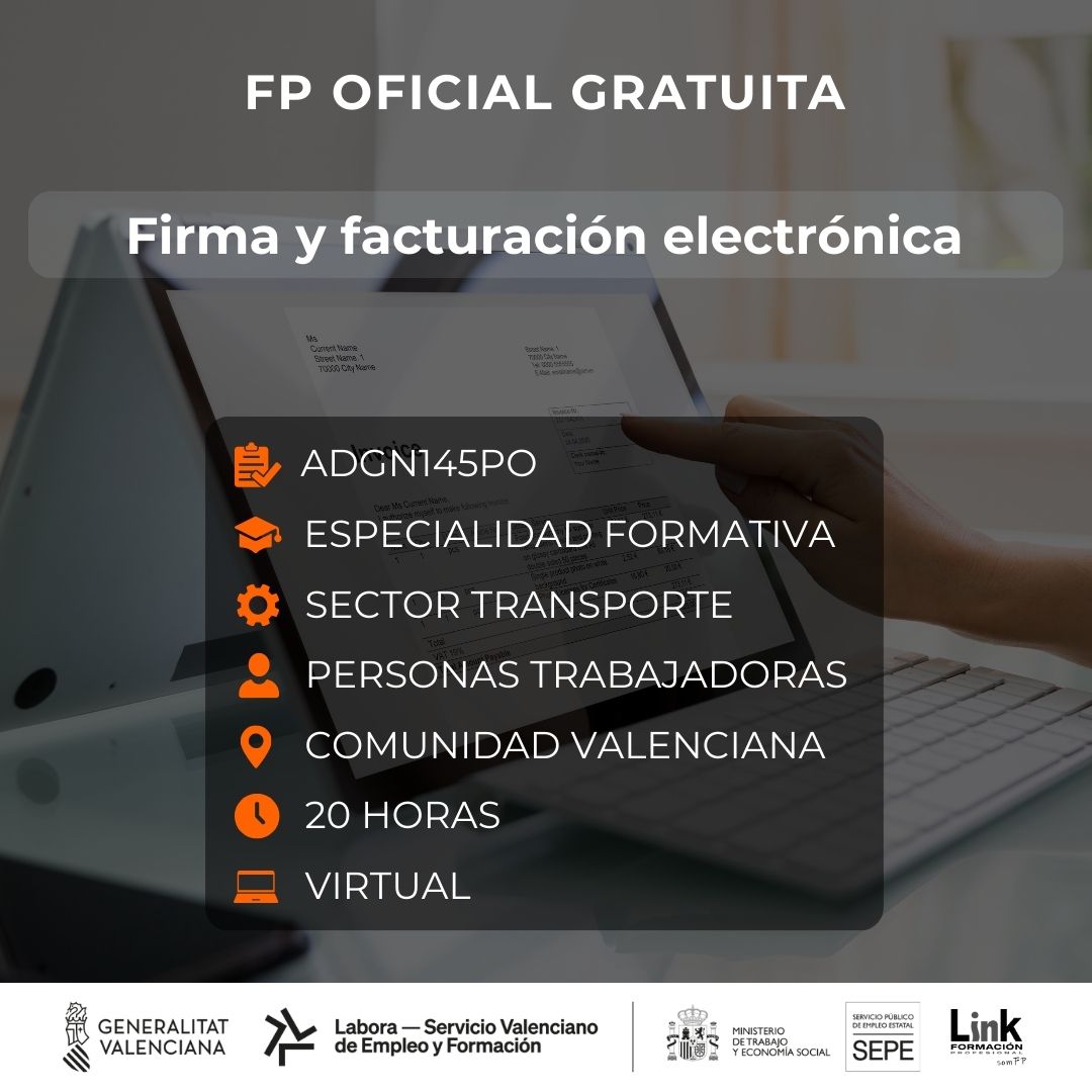 Curso de Firma y facturación electrónica para trabajadores - Link Formación
