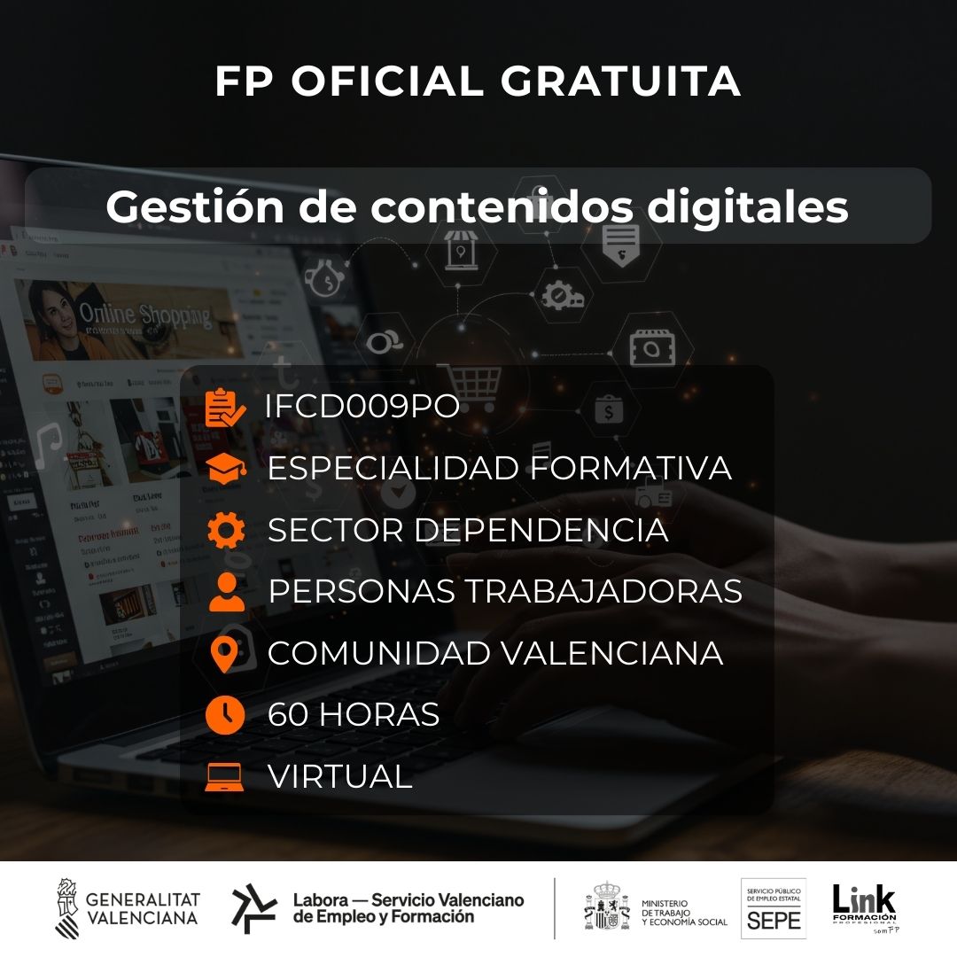 Curso de Gestión de contenidos digitales para trabajadores - Link Formación