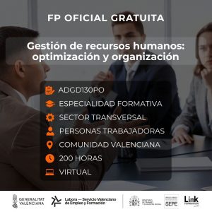 ADGD130PO - GESTIÓN DE RECURSOS HUMANOS: OPTIMIZACIÓN Y ORGANIZACIÓN