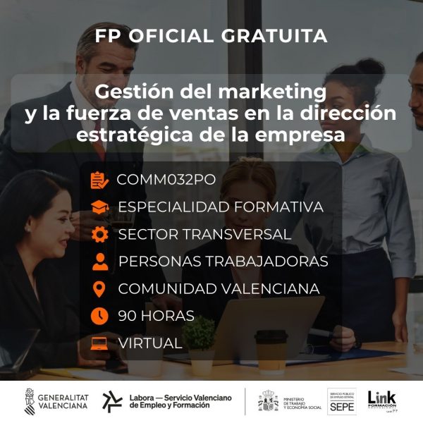 Curso de Gestión del marketing y la fuerza de ventas para trabajadores - Link Formación