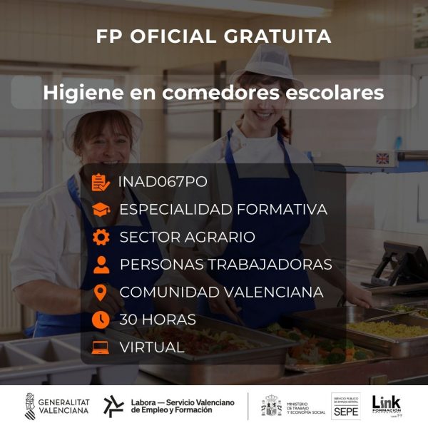 Curso de Higiene en comedores escolares para trabajadores - Link Formación