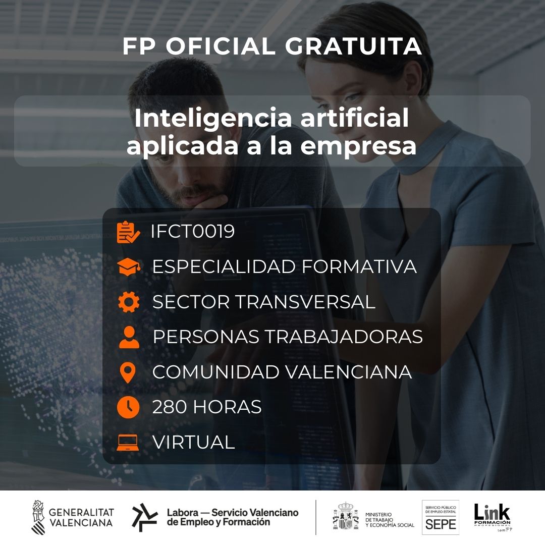 Curso de Inteligencia artificial aplicada a la empresa para trabajadores - Link Formación
