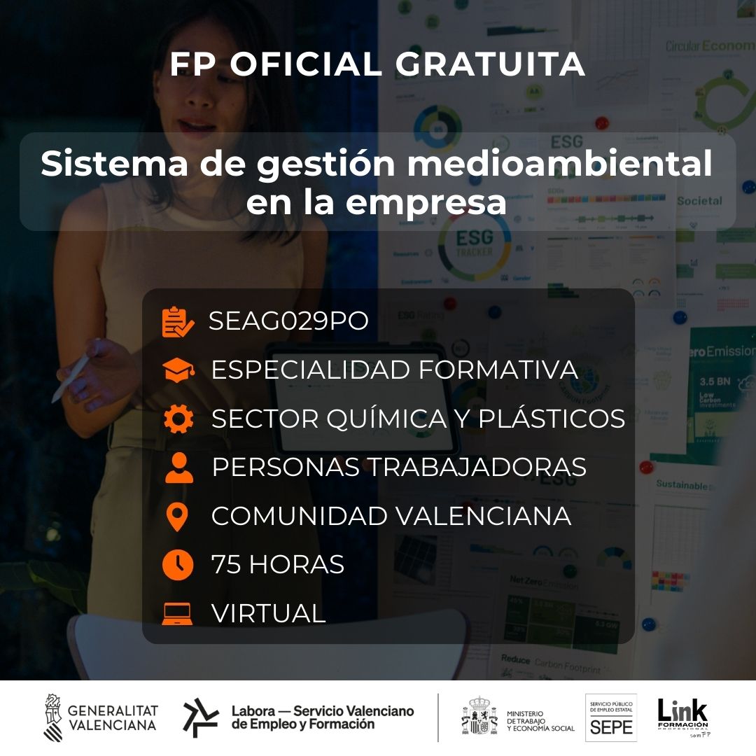 Curso de Sistema de gestión medioambiental en la empresa para trabajadores - Link Formación