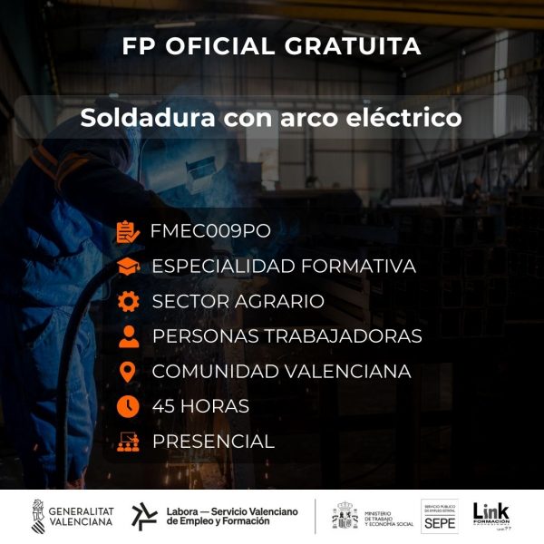 Curso de Soldadura con arco eléctrico para trabajadores - Link Formación