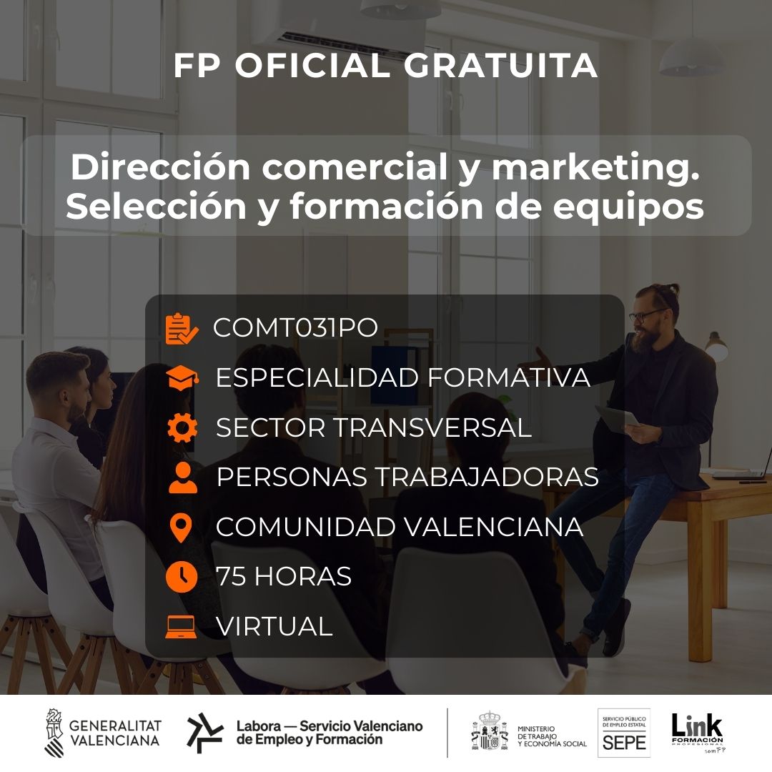 Curso de Dirección comercial y marketing. Selección y formación de equipos para trabajadores - Link Formación