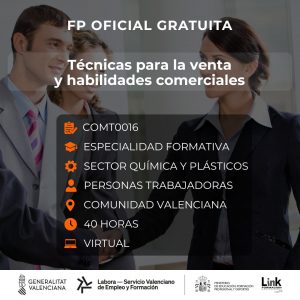 Curso de Técnicas para la venta y habilidades comerciales para trabajadores - Link Formación
