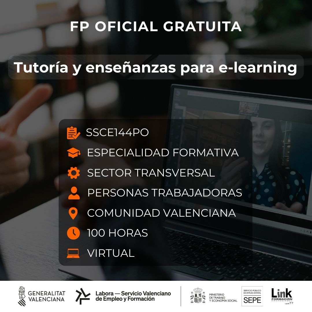 Curso de Tutoría y enseñanzas para e-learning para trabajadores - Link Formación