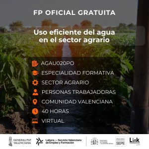 AGAU020PO - USO EFICIENTE DEL AGUA EN EL SECTOR AGRARIO