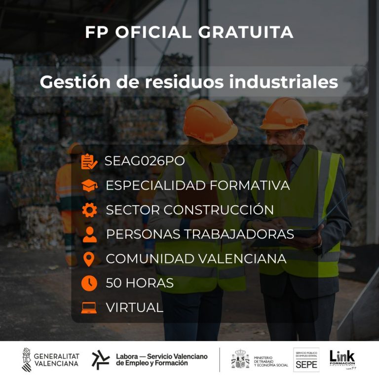 Curso de Gestión de residuos industriales para trabajadores - Link Formación