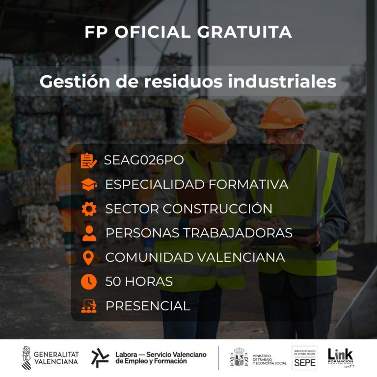 Curso de Gestión de residuos industriales para trabajadores - Link Formación