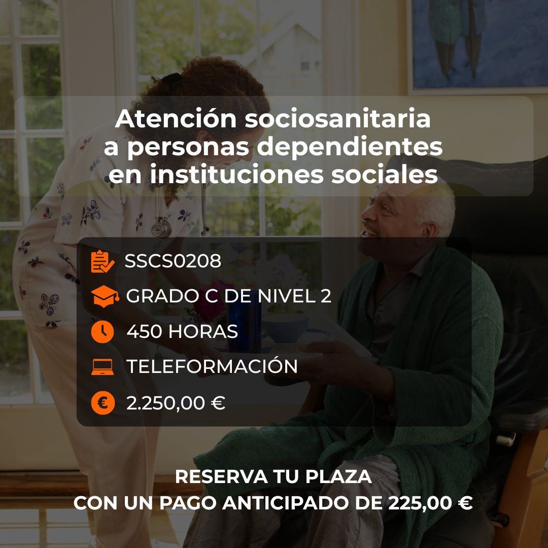 Curso de Atención sociosanitaria a personas dependientes en instituciones sociales - Link Formación