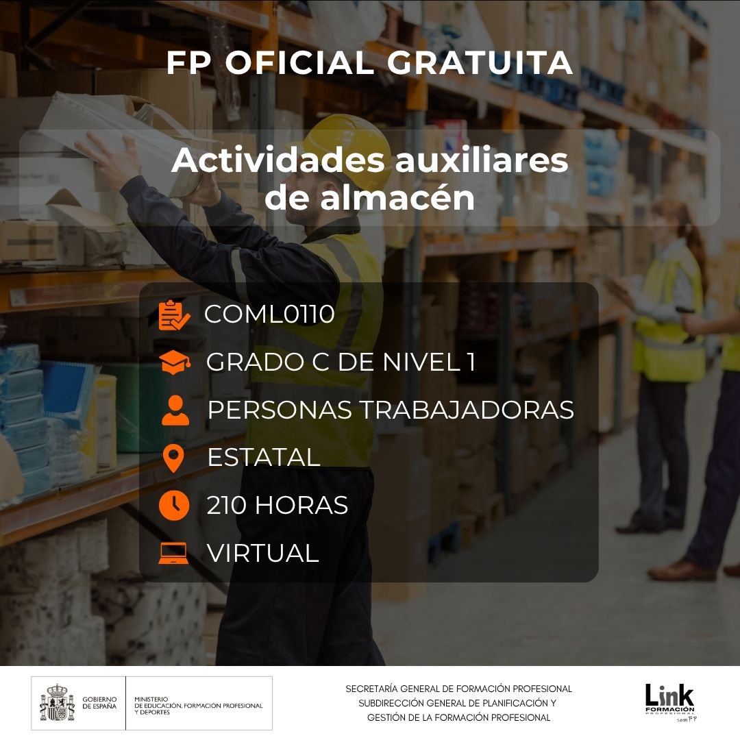 Curso de Actividades auxiliares de almacén para trabajadores - Link Formación