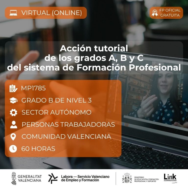 Curso de Acción tutorial de los grados A, B y C del sistema de Formación Profesional para autónomos - Link Formación