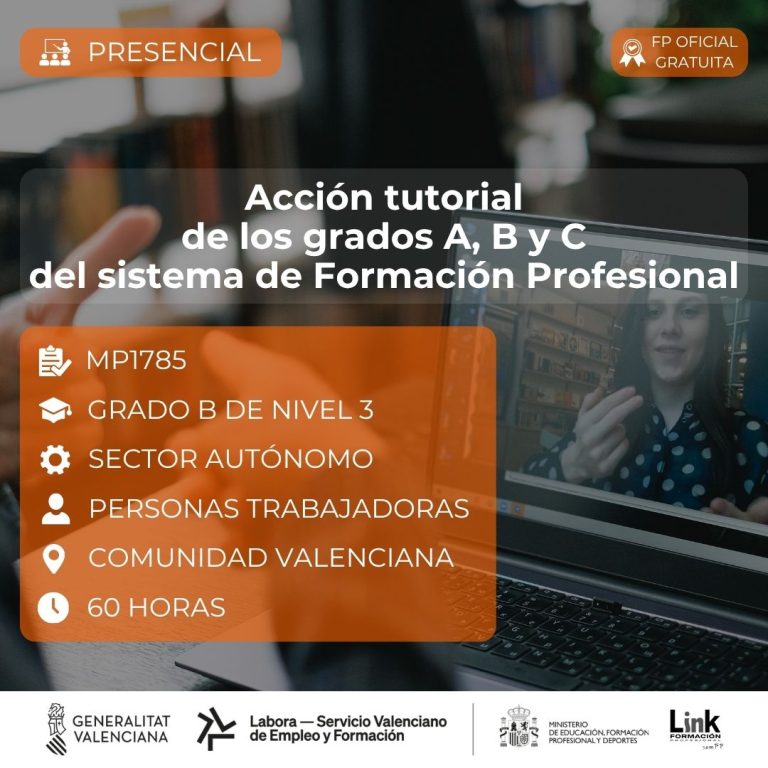 Curso de Acción tutorial de los grados A, B y C del sistema de Formación Profesional para autónomos - Link Formación