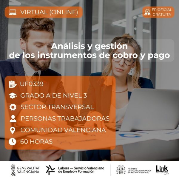 Curso de Análisis y gestión de los instrumentos de cobro y pago para trabajadores - Link Formación