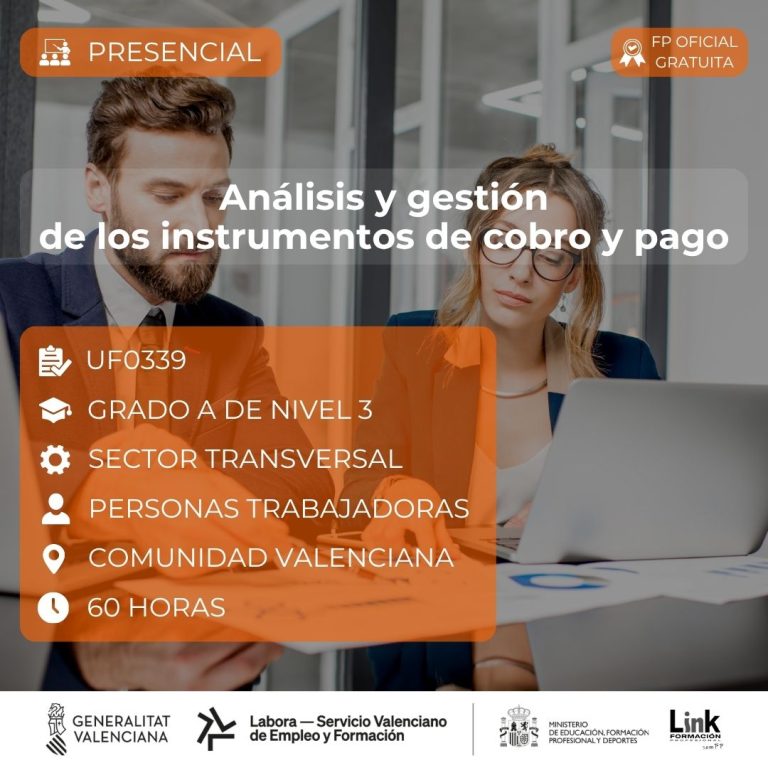Curso de Análisis y gestión de los instrumentos de cobro y pago para trabajadores - Link Formación
