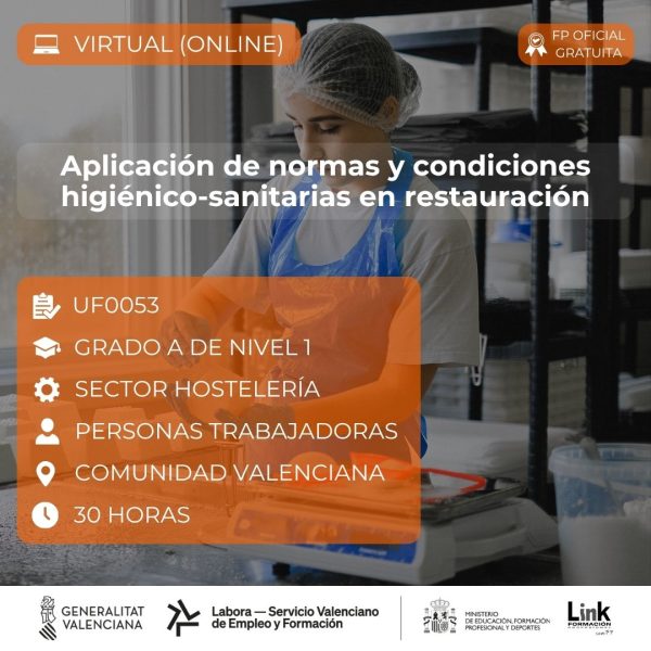Curso de RAplicación de normas y condiciones higiénico-sanitarias en restauración para trabajadores - Link Formación
