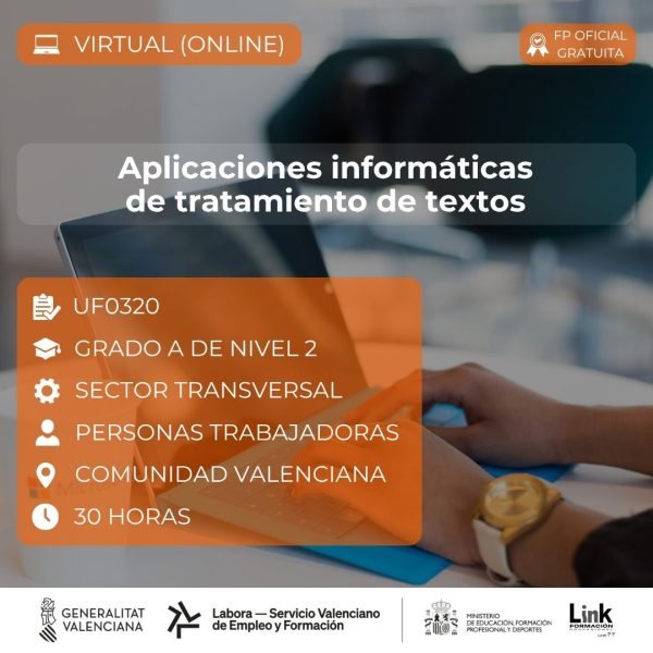 Curso de Aplicaciones informáticas de tratamiento de textos para trabajadores - Link Formación