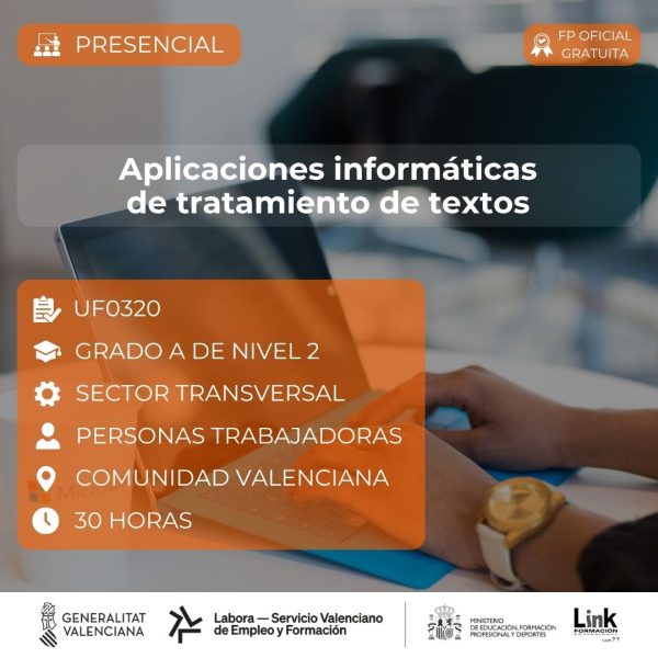 Curso de Aplicaciones informáticas de tratamiento de textos para trabajadores - Link Formación