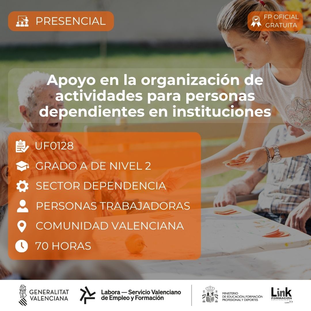Curso de Apoyo en la organización de actividades para personas dependientes en instituciones para trabajadores - Link Formación