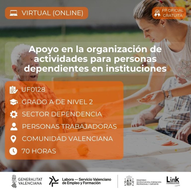 Curso de Apoyo en la organización de actividades para personas dependientes en instituciones para trabajadores - Link Formación