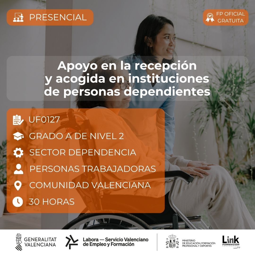 Curso de Apoyo en la recepción y acogida en instituciones de personas dependientes para trabajadores - Link Formación