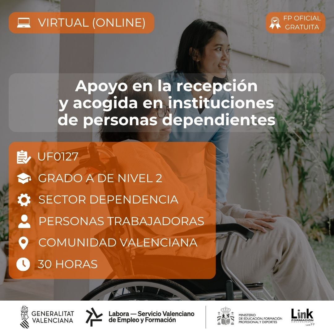 Curso de Apoyo en la recepción y acogida en instituciones de personas dependientes para trabajadores - Link Formación