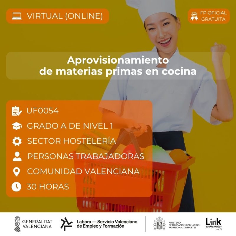Curso de Aprovisionamiento de materias primas en cocina para trabajadores - Link Formación