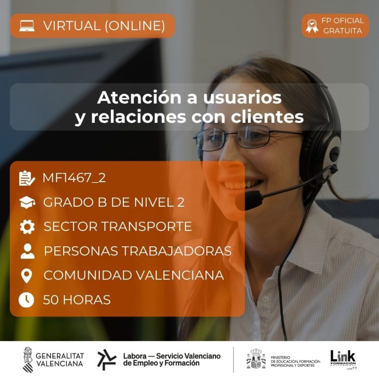 Curso de Atención a usuarios y relaciones con clientes para trabajadores - Link Formación
