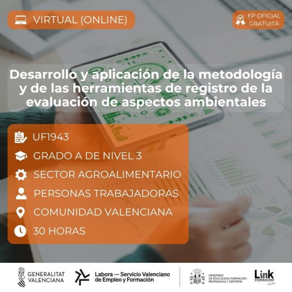 Curso de Desarrollo y aplicación de la metodología y de las herramientas de registro de la evaluación de aspectos ambientales para trabajadores - Link Formación