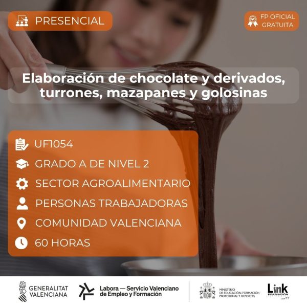 Curso de Elaboración de chocolate y derivados, turrones, mazapanes y golosinas para trabajadores - Link Formación