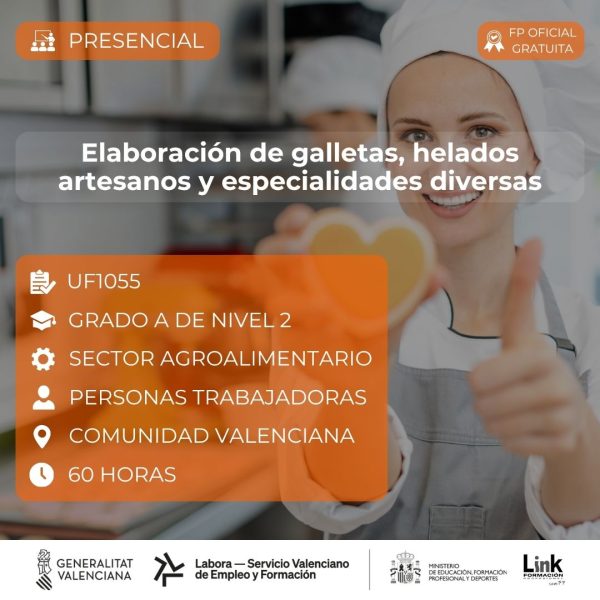 Curso de Elaboración de galletas, helados artesanos y especialidades diversas para trabajadores - Link Formación