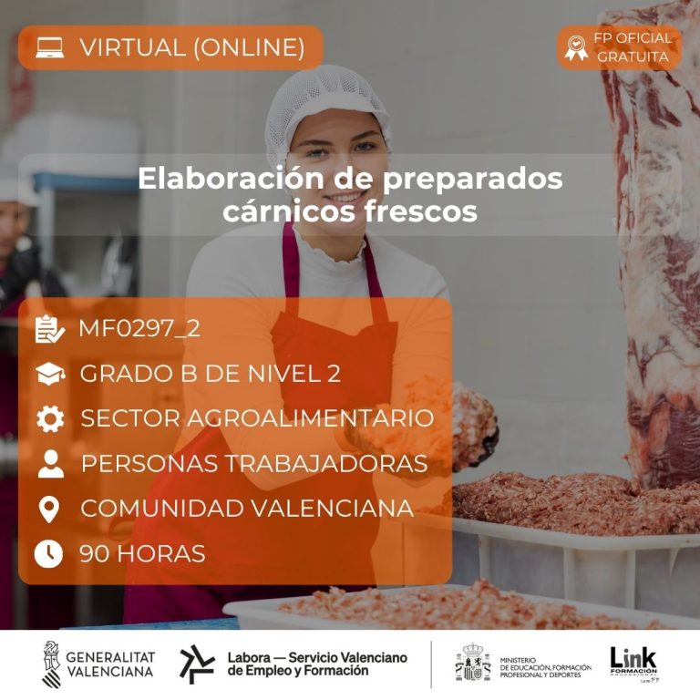 Curso de Elaboración de preparados cárnicos frescos para trabajadores - Link Formación