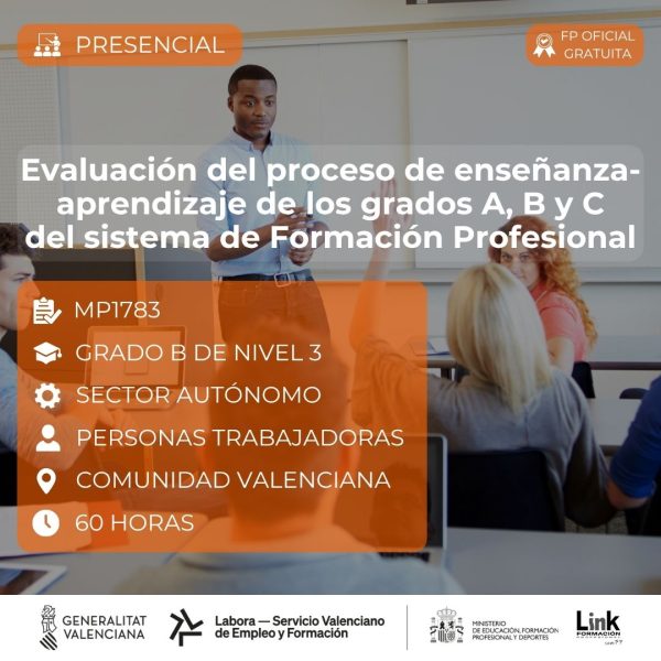 Curso de Evaluación del proceso de enseñanza-aprendizaje de los grados A, B y C del sistema de Formación Profesional para autónomos - Link Formación
