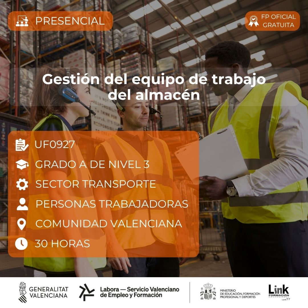 Curso de Gestión del equipo de trabajo del almacén para trabajadores - Link Formación