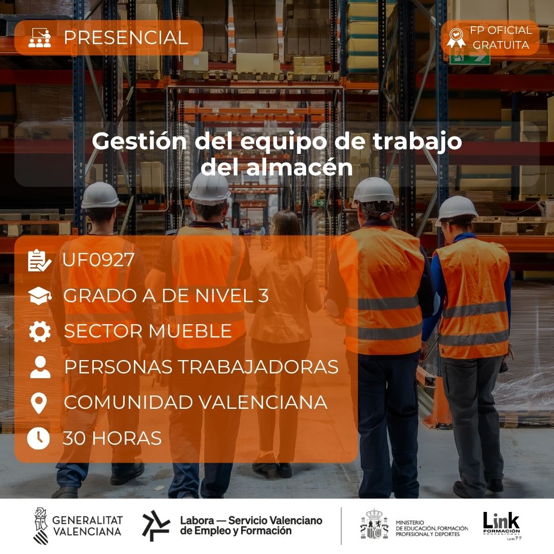 Curso de Gestión del equipo de trabajo del almacén para trabajadores - Link Formación
