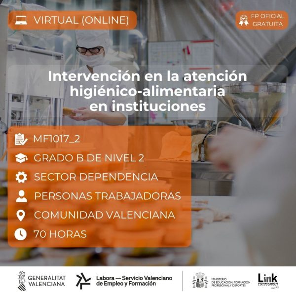 Curso de Intervención en la atención higiénico-alimentaria en instituciones para trabajadores - Link Formación