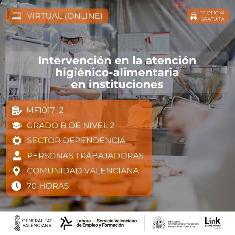 Curso de Intervención en la atención higiénico-alimentaria en instituciones para trabajadores - Link Formación