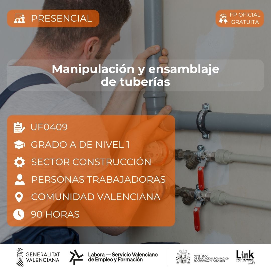 Curso de Manipulación y ensamblaje de tuberías para trabajadores - Link Formación