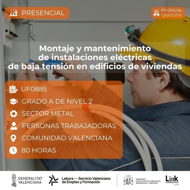 Curso de Montaje y mantenimiento de instalaciones eléctricas de baja tensión en edificios de viviendas para trabajadores - Link Formación