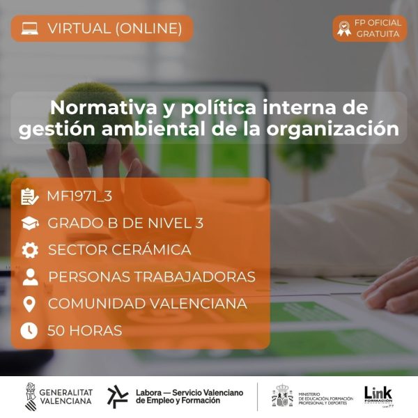 Curso de Normativa y política interna de gestión ambiental de la organización para trabajadores - Link Formación