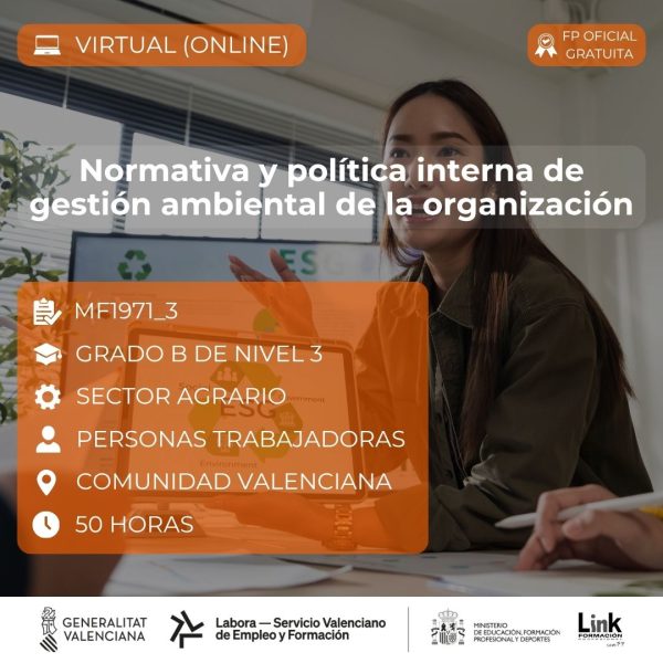 Curso de Normativa y política interna de gestión ambiental de la organización para trabajadores - Link Formación