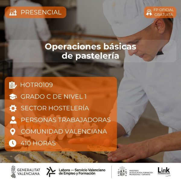 Curso de Operaciones básicas de pastelería para trabajadores - Link Formación