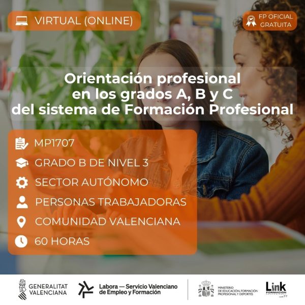 Curso de Orientación profesional en los grados A, B y C del sistema de Formación Profesional para autónomos - Link Formación