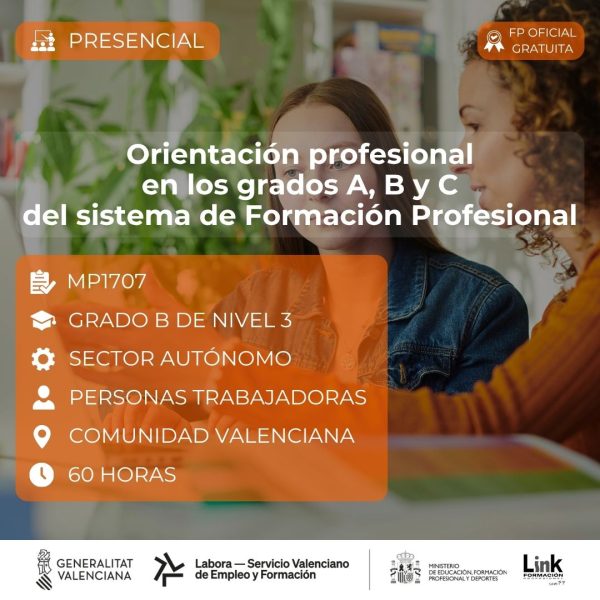 Curso de Orientación profesional en los grados A, B y C del sistema de Formación Profesional para autónomos - Link Formación