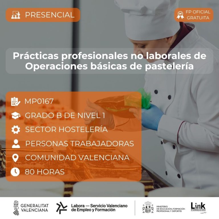Curso de Operaciones básicas de pastelería para trabajadores - Link Formación