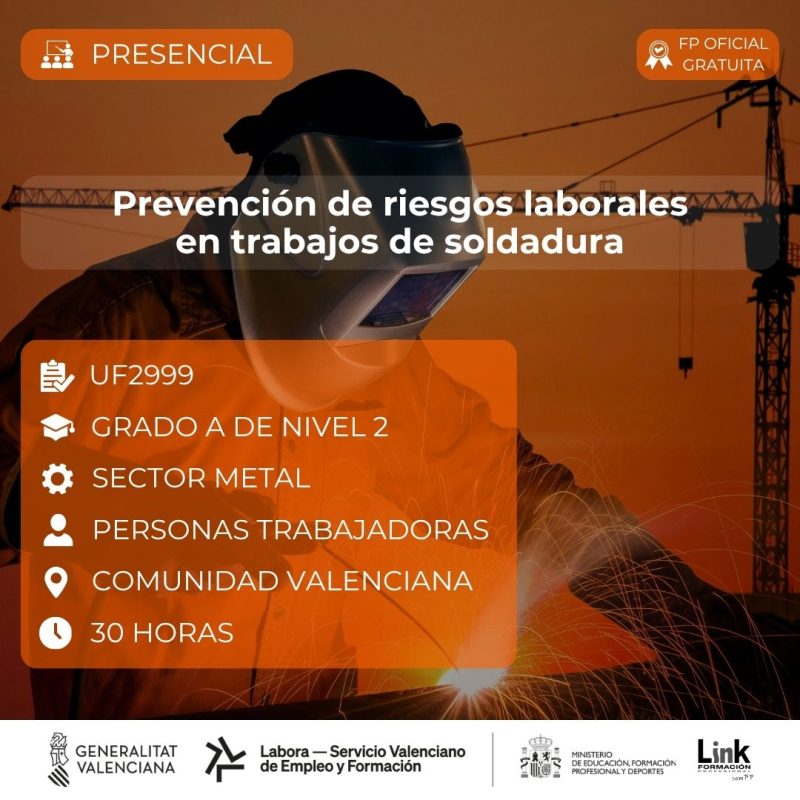 Curso de Prevención de riesgos laborales en trabajos de soldadura para trabajadores - Link Formación