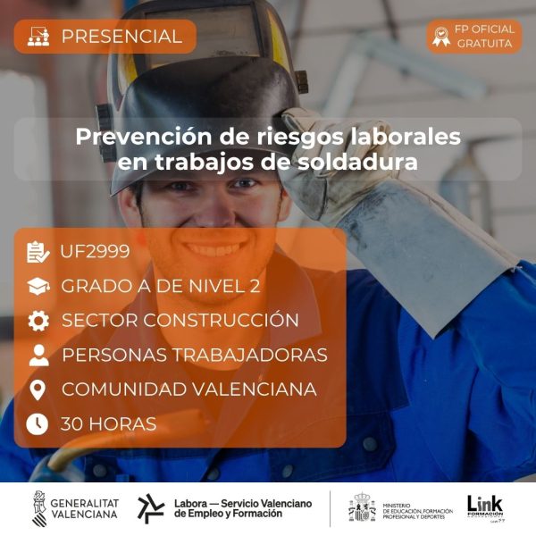 Curso de Prevención de riesgos laborales en trabajos de soldadura para trabajadores - Link Formación